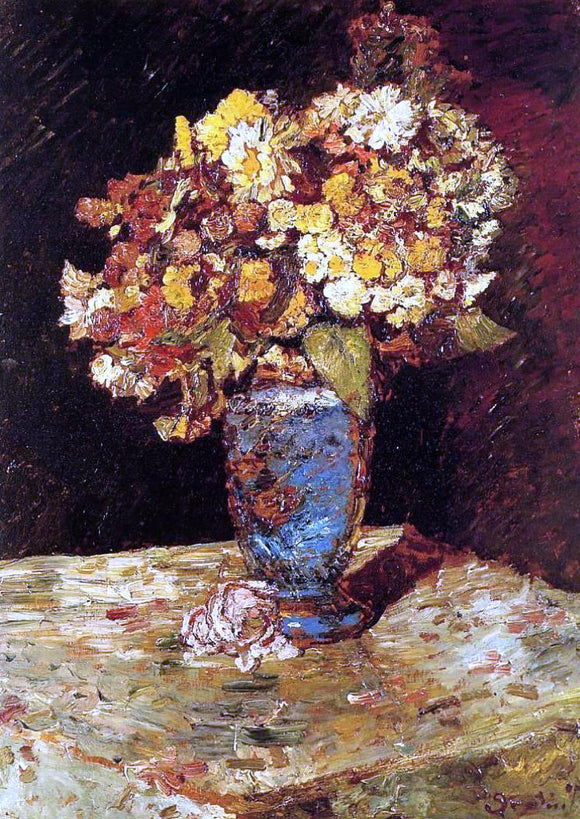  Adolphe-Joseph-Thomas Monticelli Still Life with Wild and Garden Flowers - Art Print