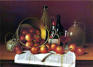  Thomas H Hope Still Life with Wine and Apples - Art Print