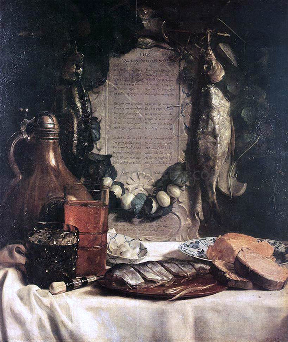  Joseph De Bray Still-Life in Praise of the Pickled Herring - Art Print