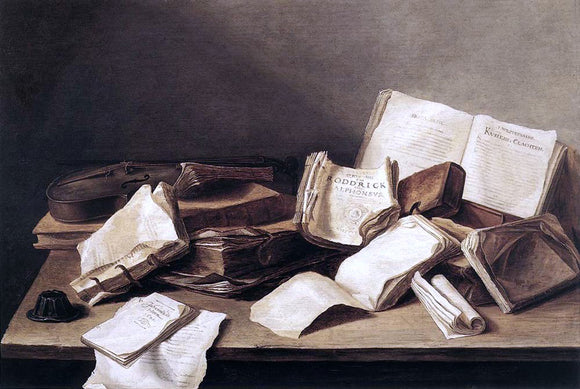  Jan Davidsz De Heem Still-Life of Books - Art Print