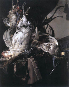  Willem Van Aelst Still-Life of Dead Birds and Hunting Weapons - Art Print
