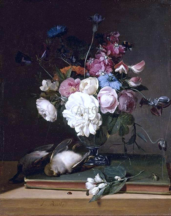  Louis Leopold Boilly Still-Life of Flowers in a Glass Vase - Art Print