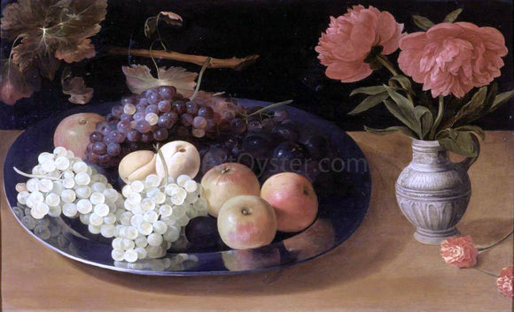  Jacob Van Es Still-Life of Grapes, Plums and Apples - Art Print