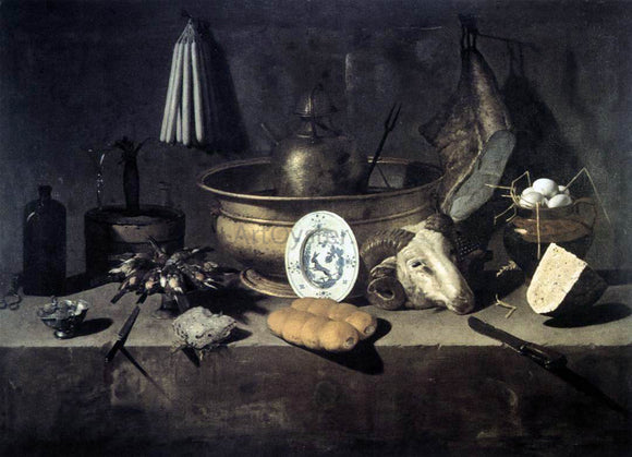  Giuseppe Recco Still-Life with a Head of a Ram - Art Print