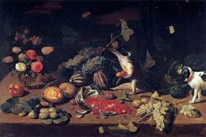  Jan Van I Kessel Still-Life with a Monkey Stealing Fruit - Art Print