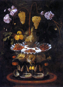  Juan De Espinosa Still-Life with a Shell Fountain, Fruit and Flowers - Art Print