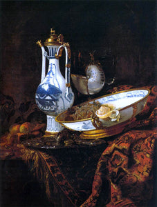  Willem Kalf Still-Life with an Aquamanile, Fruit, and a Nautilus Cup - Art Print