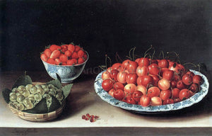  Louise Moillon Still-Life with Cherries, Strawberries and Gooseberries - Art Print