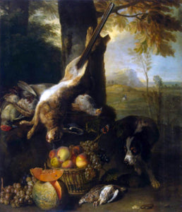  Alexandre-Francois Desportes Still-Life with Dead Hare and Fruit - Art Print