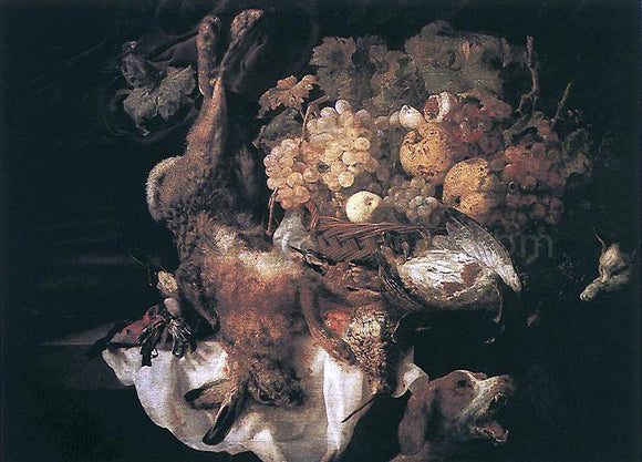  Jan Fyt Still-Life with Dog and Cat - Art Print