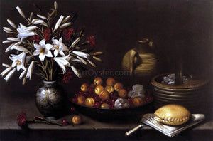  Francisco Barrera Still-Life with Flowers and Fruit - Art Print