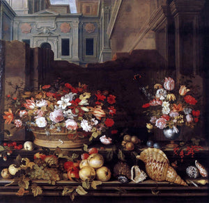  Balthasar Van der Ast Still-Life with Flowers, Fruit, and Shells - Art Print