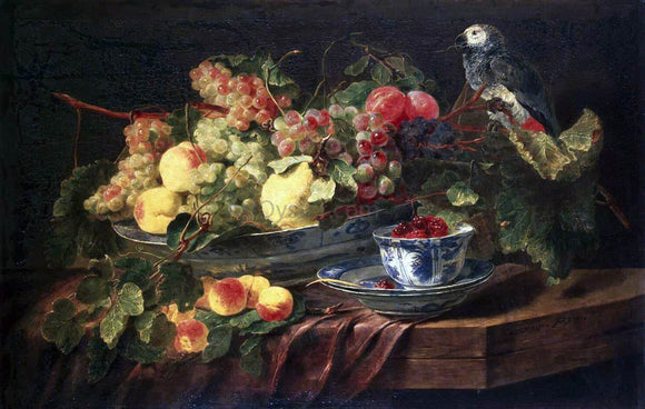  Jan Fyt Still-life with Fruits and Parrot - Art Print