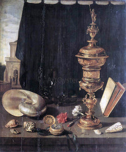  Pieter Claesz Still-Life with Great Golden Goblet - Art Print