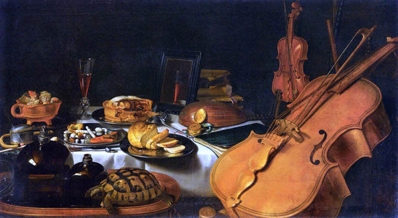  Pieter Claesz Still-Life with Musical Instruments - Art Print