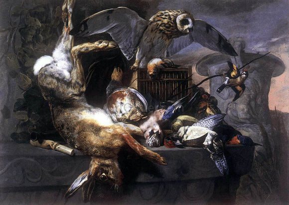  Pieter Boel Still-Life with Owl - Art Print