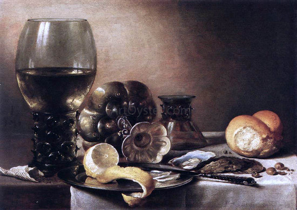  Pieter Claesz Still-Life with Oysters - Art Print