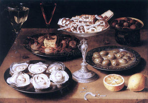  Osias Beert Still-Life with Oysters and Pastries - Art Print