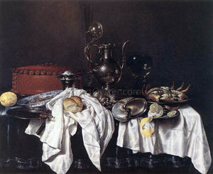 Willem Claesz Heda Still-Life with Pie, Silver Ewer and Crab - Art Print