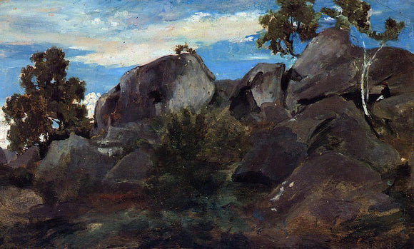  Jean-Baptiste-Camille Corot Stoller in the Fontainebleau Forest - Art Print