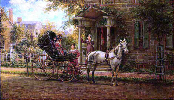  Edward Lamson Henry Stopping for a Chat - Art Print