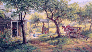  Edward Lamson Henry Stopping to Water His Horses - Art Print