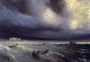  Theodore Gudin Storm in the Sea - Art Print