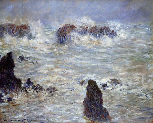  Claude Oscar Monet Storm off the Belle-Ile Coast - Art Print