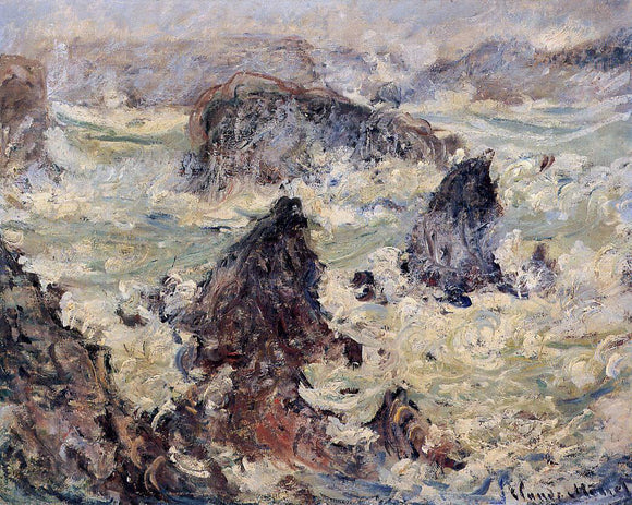  Claude Oscar Monet Storm on the Cote de Belle-Ile - Art Print