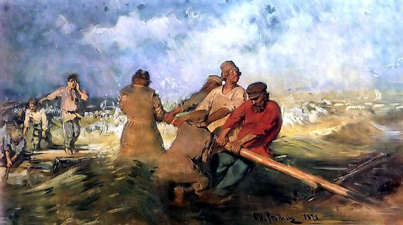  Ilia Efimovich Repin Storm on the Volga - Art Print