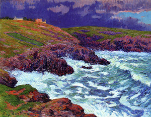  Henri Moret Storm, the Coast of Finestere - Art Print