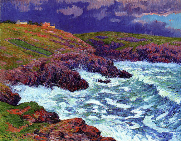  Henri Moret Storm, the Coast of Finestere - Art Print
