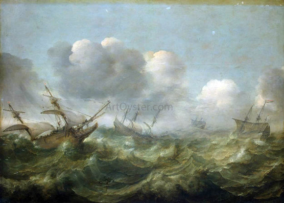  Abraham Willaerts A Stormy Sea - Art Print