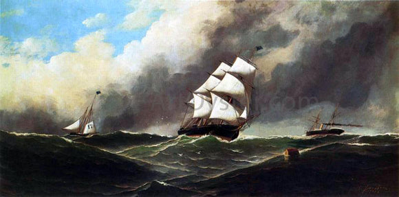  Antonio Jacobsen Stormy Seas - Art Print