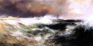  Thomas Moran Stranded Ship on East Hampton Beach - Art Print