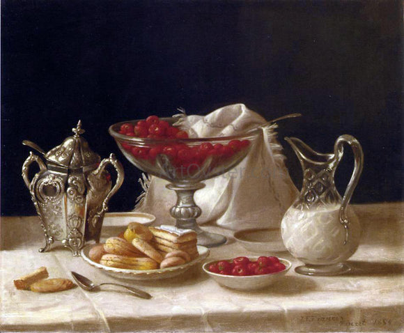  John F Francis Strawberries, Cakes and Cream - Art Print