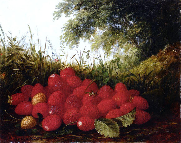  Paul Lacroix Strawberries in a Landscape - Art Print