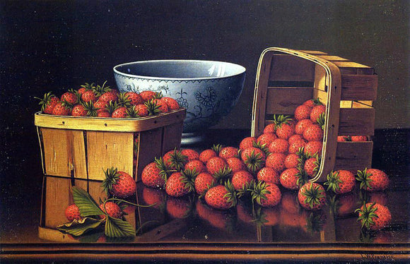  Levi Wells Prentice Strawberries with Porcelain Bowl - Art Print