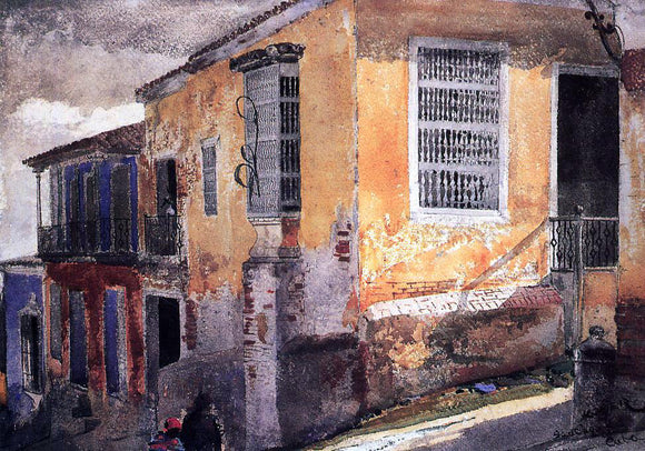  Winslow Homer A Street Corner, Santiago de Cuba - Art Print