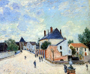  Alfred Sisley A Street in Moret (Porte de Bourgogne from across the Bridge) - Art Print