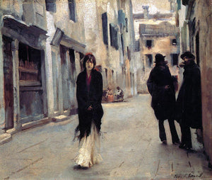  John Singer Sargent Street in Venice - Art Print