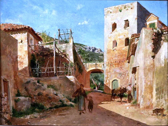  Jean-Louis Ernest Meissonier Street Scene near Antibes - Art Print