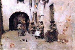  Robert Frederick Blum Stringing Beads, Venice - Art Print