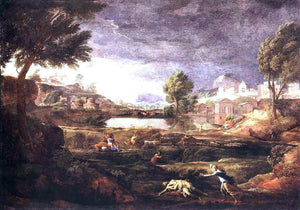  Nicolas Poussin Stormy Landscape with Pyramus and Thisbe - Art Print