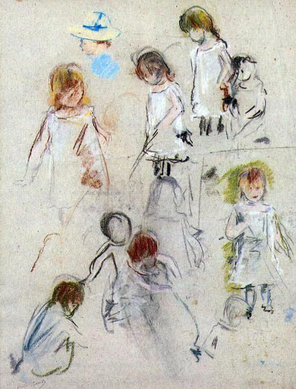  Berthe Morisot Studies of a Little Girl - Art Print