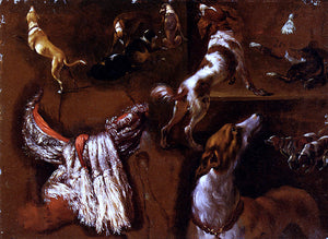  Hyacinthe Rigaud Studies Of Spaniels And Whippets, And A Study Of A White Headdress - Art Print