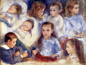  Pierre Auguste Renoir Studies of the Children of Paul Berard - Art Print