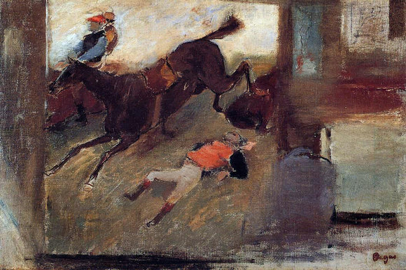  Edgar Degas Studio Interior with 'The Steeplechase' - Art Print