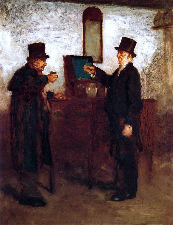  Eastman Johnson Study for 'A Glass with the Squire' - Art Print
