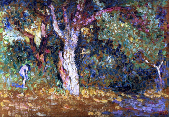  Henri Edmond Cross Study for 'In the Woods with Female Nude' - Art Print